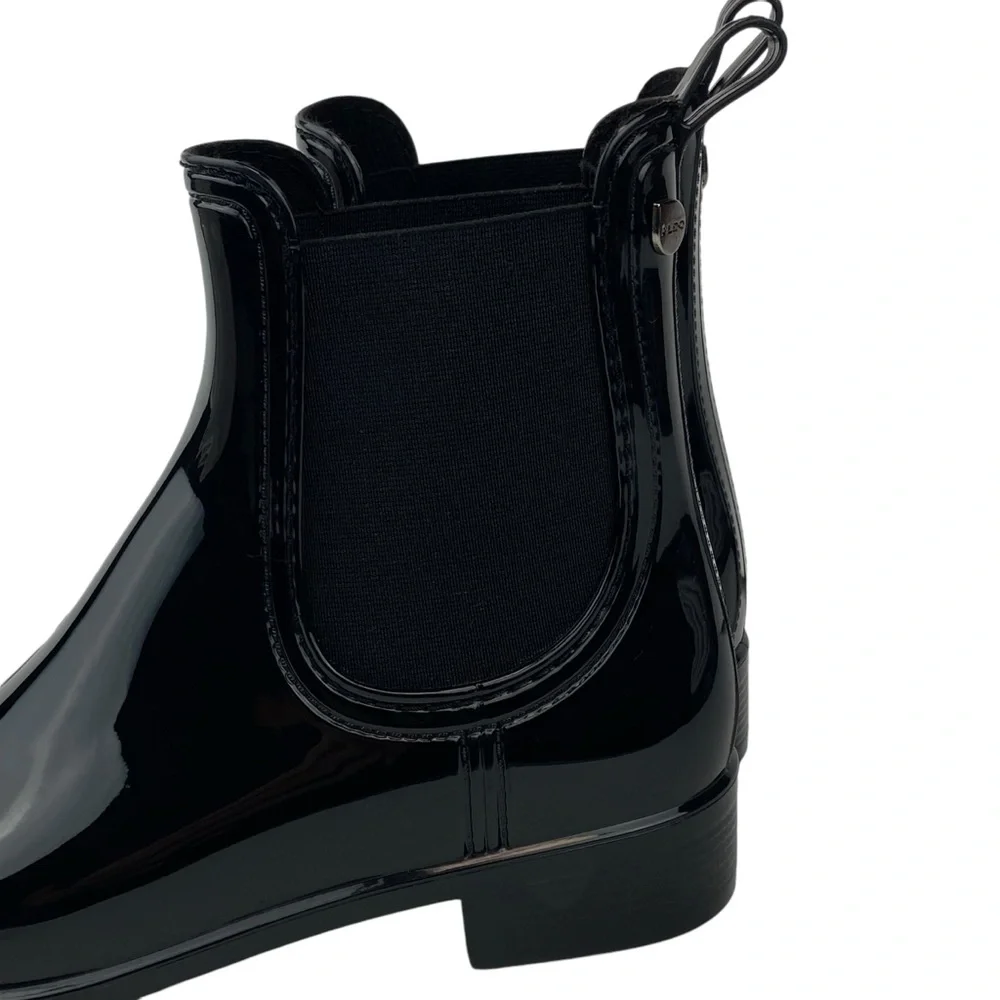 Aldo Chelsea Black Rain Boot Faux Patent Leather Women’s Size 6 US 36 EU